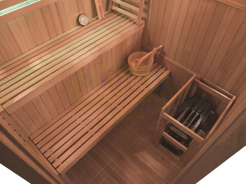 Interieur sauna à vapeur